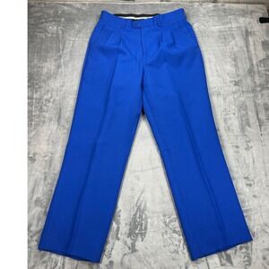 Lucci ColleZione Mens Royal Blue Pleated Dress Pants Trousers 32R RN114572